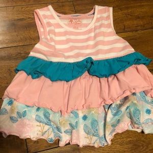 Rufflebutts 5T ruffle striped tank